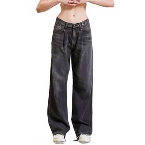 NEW R13 damon pleated wide leg jean in ellery black